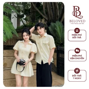 Set couple thanh lịch phối nơ cao cấp